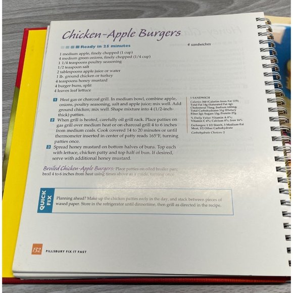 Pillsbury Fix it Fast Cookbook 25 Minutes or Less Dinner Recipes 2005 - Picture 8 of 10